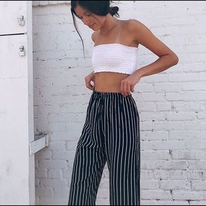 Brandy Melville navy striped pants